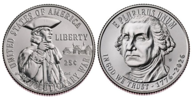  США. 25 центов 2026 год. Война за независимость. (D) 