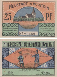 Бона. Германия. Нойштадт-ин-Хольштайн 25 пфеннигов 1921 год. Церковь. Нотгельд. (XF)