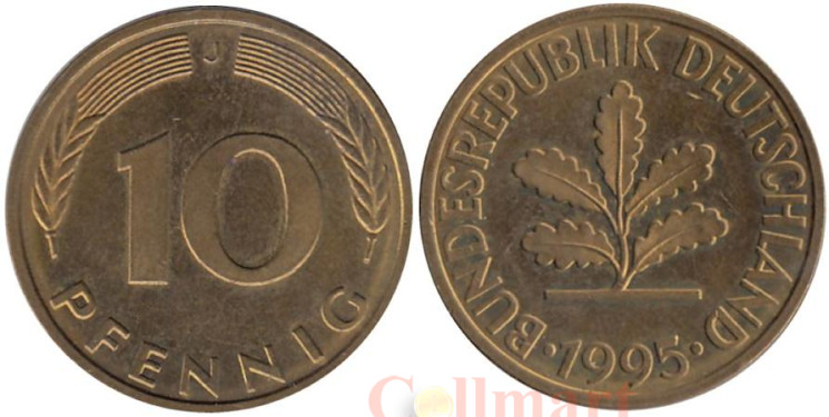  ФРГ. 10 пфеннигов 1995 год. (J) 