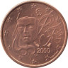 Франция. 1 евроцент 2000 год. 