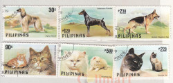 Набор марок. Филиппины. Кошки и собаки. 6 марок.