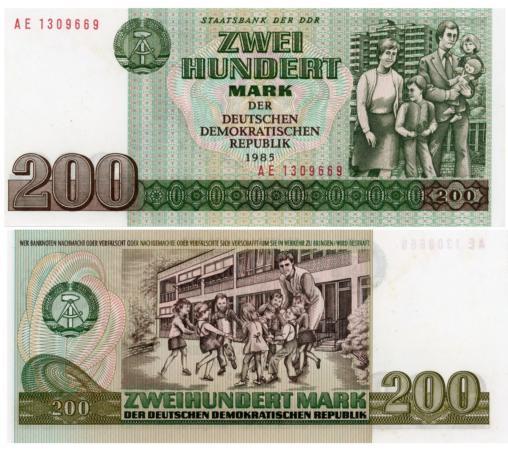  Бона. Германия (ГДР) 200 марок 1985 год. Семья. (Пресс) 