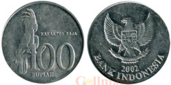 Индонезия. 100 рупий 2002 год. Пальмовый какаду.