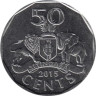  Свазиленд. 50 центов 2015 год. Король Мсвати III. 
