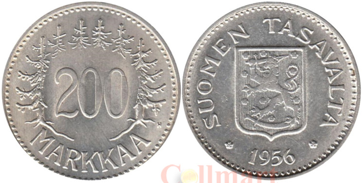  Финляндия. 200 марок 1956 год. 