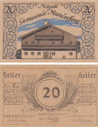 Бона. Австрия. Мундерфинг 20 геллеров без года. Нотгельд. (XF)