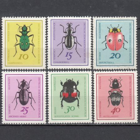  Набор марок. ГДР 1968 год. Жуки. Защита насекомых. (6 марок) 