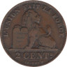  Бельгия. 2 сантима 1902 год. DES BELGES 