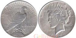 США. 1 доллар 1926 год. Мирный доллар. (Без отметки монетного двора).