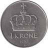  Норвегия. 1 крона 1982 год. Король Улаф V. 