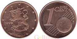 Финляндия. 1 евроцент 1999 год. Геральдический лев.