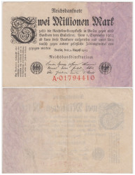 Бона. Германия (Веймарская республика) 2.000.000 марок 1923 год. P-103a.1 (VF)