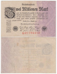 Бона. Веймарская республика 2.000.000 марок 1923 год. (VF)