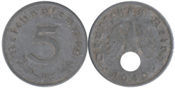 Германия - Третий рейх. 5 рейхспфеннигов 1940 год. (F)