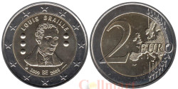 Бельгия. 2 евро 2009 год. 200 лет со дня рождения Луи Брайля.