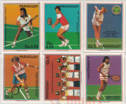 Набор марок. Парагвай. Теннисисты. 6 марок.