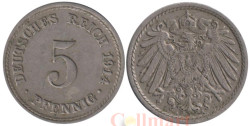 Германская империя. 5 пфеннигов 1914 год. (A)