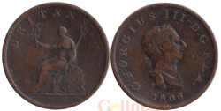 Великобритания. 1/2 пенни 1806 год. Георг III.