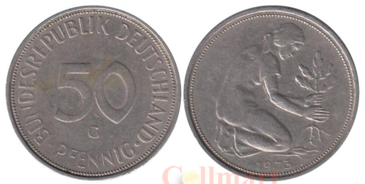  ФРГ. 50 пфеннигов 1973 год. (G) 