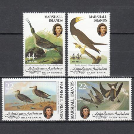  Набор марок. Маршалловы острова 1985 год.  Птицы. Двухсотлетие Джона Джеймса Одюбона, 1785-1985. (4 марки) 