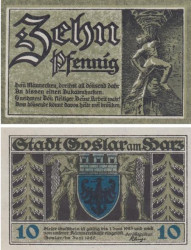 Бона. Германия. Гослар 10 пфеннигов 1920 год. Нотгельд. (XF)