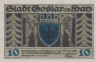  Бона. Германия. Гослар 10 пфеннигов 1920 год. Нотгельд. (XF) 