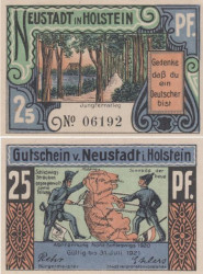 Бона. Германия. Нойштадт-ин-Хольштайн 25 пфеннигов 1921 год. Парк. Нотгельд. (XF)