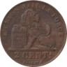  Бельгия. 2 сантима 1909 год. DES BELGES 
