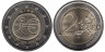  Ирландия. 2 евро 2009 год. 10 лет монетарной политики ЕС (EMU) и введения евро. 