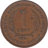  Восточные Карибы. 1 цент 1961 год. Королева Елизавета II. 