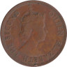  Восточные Карибы. 1 цент 1961 год. Королева Елизавета II. 