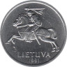  Литва. 1 цент 1991 год. 