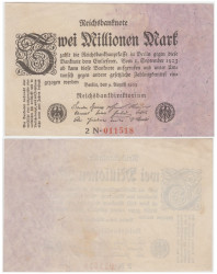 Бона. Германия (Веймарская республика) 2.000.000 марок 1923 год. P-103a.2 (VF)