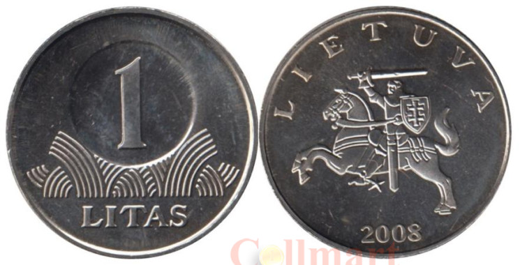  Литва. 1 лит 2008 год. 