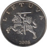  Литва. 1 лит 2008 год. 