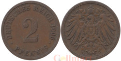 Германская империя. 2 пфеннига 1906 год. (D)