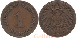 Германская империя. 1 пфенниг 1908 год. (E)