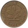  Германия (ФРГ). 10 пфеннигов 1992 год. Дубовые листья. (F) 