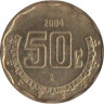  Мексика. 50 сентаво 2004 год. Герб. 