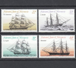 Набор марок. Федеративные Штаты Микронезии 1985 год. Парусные корабли. (4 марки)