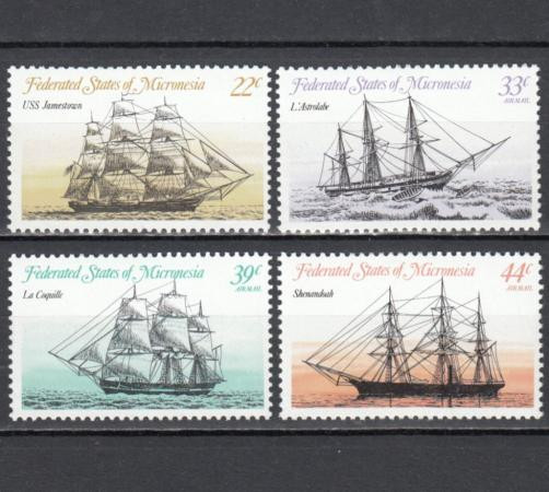 Набор марок. Федеративные Штаты Микронезии 1985 год. Парусные корабли. (4 марки) 