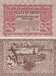Бона. Германия. Франкфурт-на-Майне 25 пфеннигов 1919 год. Нотгельд. (VF)
