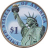  США. 1 доллар 2007 год. 4-й президент Джеймс Мэдисон (1809-1817). цветное покрытие. 