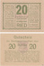  Бона. Австрия. Рид-им-Иннкрайс 20 геллеров 1920 год. Нотгельд. (XF) 
