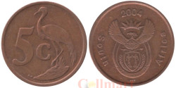 ЮАР. 5 центов 2004 год. Африканская красавка.