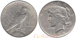 США. 1 доллар 1925 год. Мирный доллар. (Без отметки монетного двора).