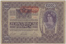  Бона. Австрия 10000 крон 1918 (1919) год. Женский портрет. (надпечатка на короне) (VF) 