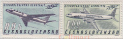 Набор марок. Чехословакия. Чехословацкие авиалинии, 40 лет. 2 марки.