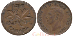 Канада. 1 цент 1947 год. Кленовый лист.