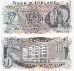 Бона. Северная Ирландия 1 фунт 1980 год. Гиберния. (Пресс)